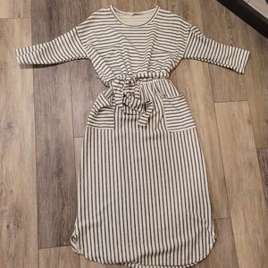 Bohme - Striped Midi Sweater Dress - Size Large